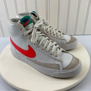 Nike Blazer Mid '77 GS Platinum Tint Bright Crimson Red Grey‎ DA4086-004 6.5 Y